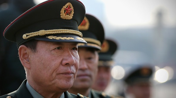 前中共軍隊總後勤部政委、軍事代表劉源上將（左）。（圖片來源：Feng Li/Getty Images）