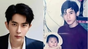 于朦朧父子合照曝光五官輪廓宛如「一個模子刻出」(組圖)