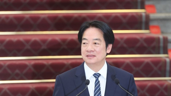 總統賴清德就職一週年，20日上午在總統府發表執政週年「迎風轉型、穩健前行」談話。（圖片來源：中央社）
