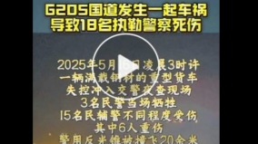 传大陆重型货车冲撞交警夜查现场致18警死伤(组图)