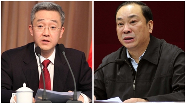 图为民政部副部长胡海峰（左）和广东省委书记黄坤明（右）。（网络图片）