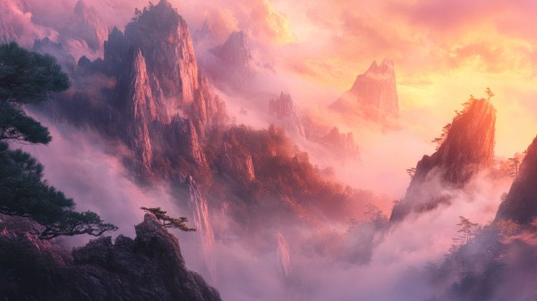 中國 中華 山 霧 奇幻 神聖 神秘 1424115608