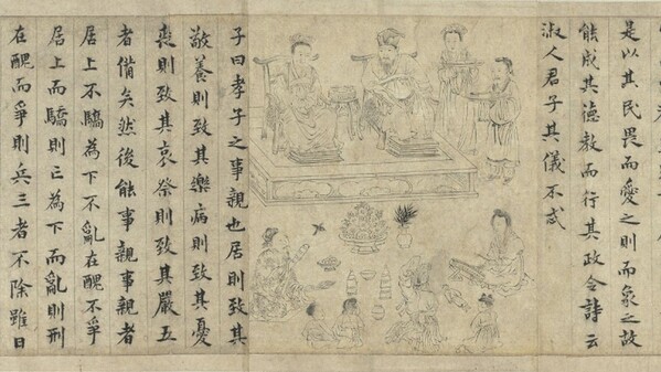 北宋李公麟《孝经图》孝子娱亲