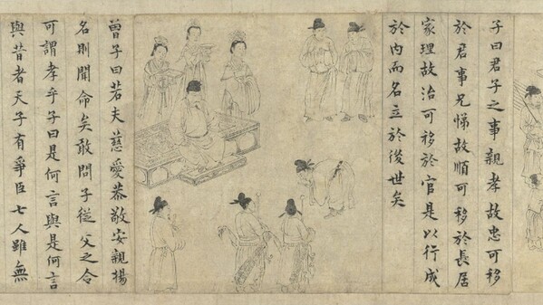 北宋李公麟《孝经图》谏诤章第十五 劝谏皇上