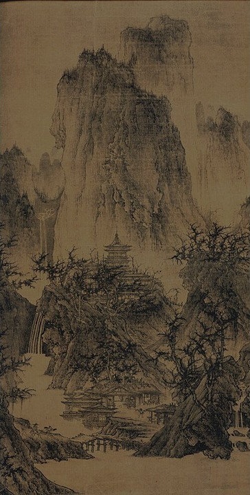 李成〈晴巒蕭寺圖〉，現藏於納爾遜藝術博物館。