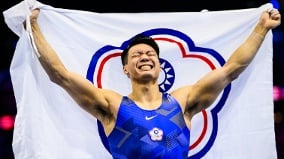 唐嘉鸿单杠摘金体操世锦赛史上台湾第一人(图)