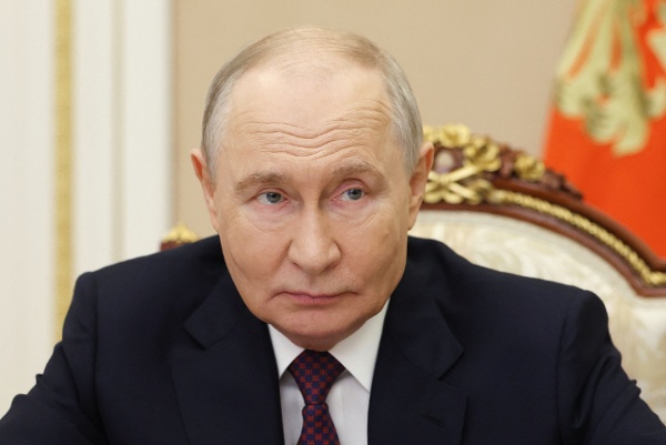 2026年10月5日,俄羅斯總統弗拉基米爾.普京(Vladimir Putin)在莫斯科通過視頻連線參加一場會議。