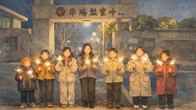 除夕夜烟花舞蹈與歌飛躍高墙(圖)