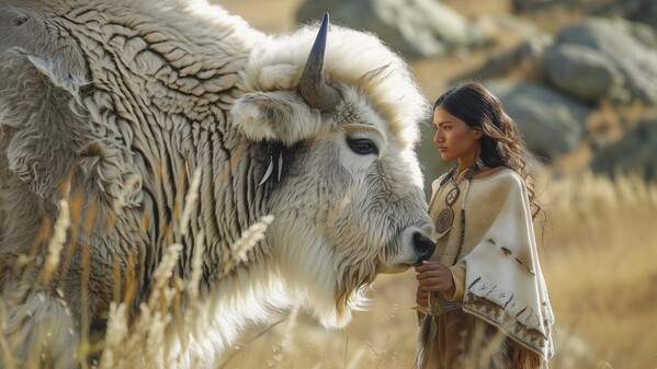 白水牛犊女人 野牛 女子 传说 817093376