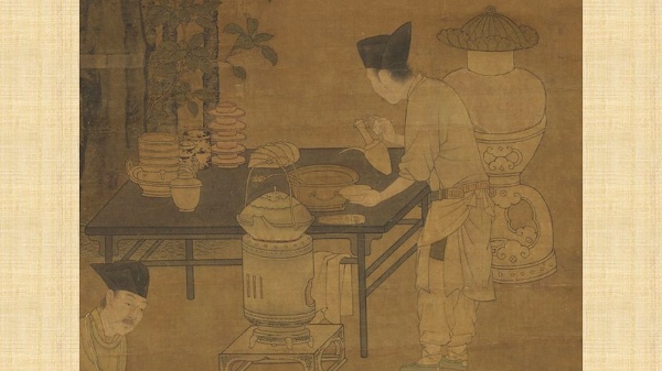 南宋劉松年〈攆茶圖〉局部
