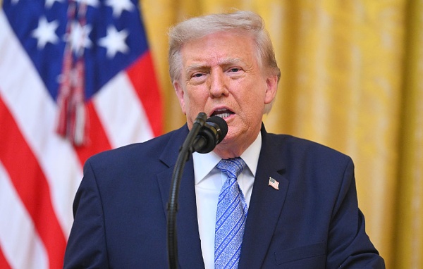 美國總統川普2026年7月16日在美國華盛頓白宮東廳(East Room)向全國發表講話。