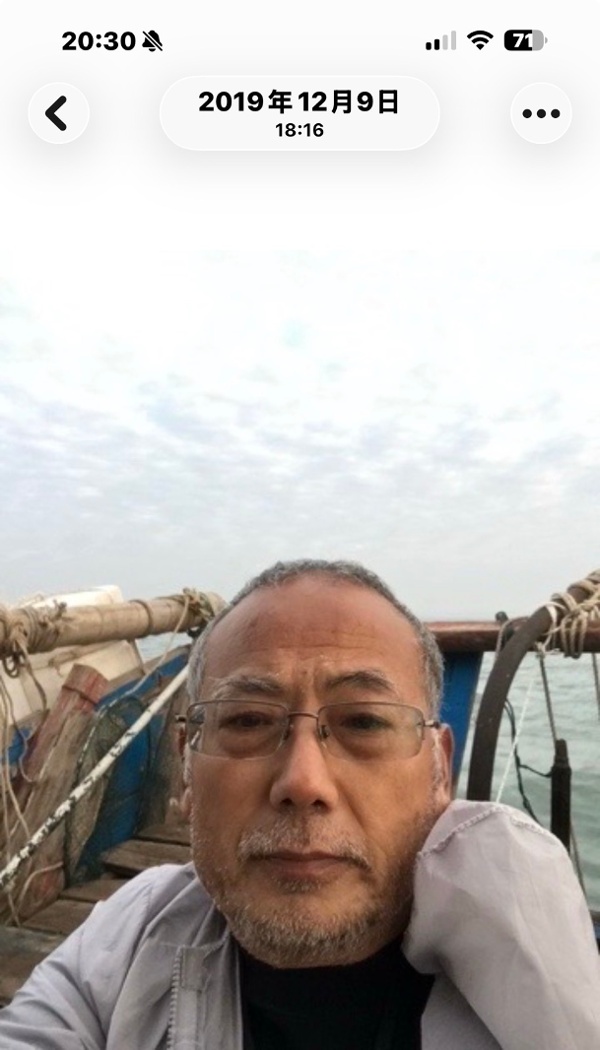 2019年12月9日，董广平游泳去金门被渔船救起（盛雪提供）