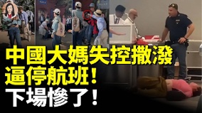 台湾人游浙江遭中国女子施暴中国大妈失控撒泼逼停航班(视频)