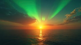 一輩子難得看見一次夕陽消失前的神秘綠光(圖)