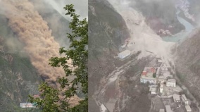 四川阿壩突發山體滑坡巨石岩土傾瀉而下吞噬一切(圖)