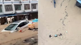 颱風「沙德爾」重創福建洪災洶湧有人在泥水中掙扎(圖)