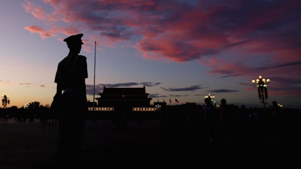 示意圖：士兵在天安門站崗。（圖片來源：Feng Li/Getty Images）