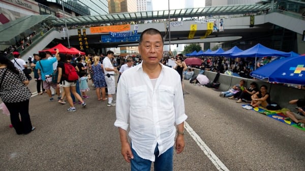 2014年10月2日，黎智英參加名為佔中或雨傘革命的活動。