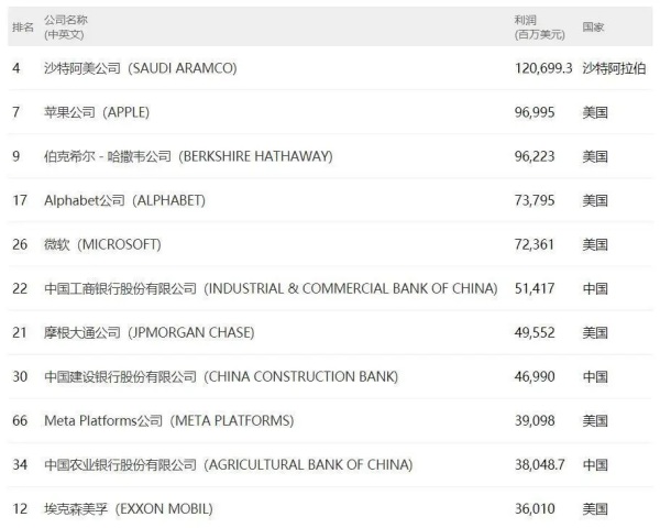 2024年世界上最赚钱的11家公司
