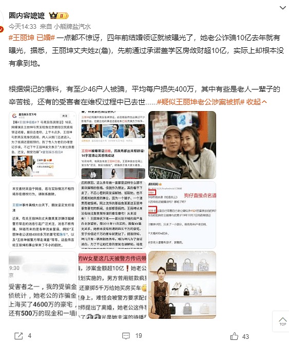 王麗坤老公詐騙9億