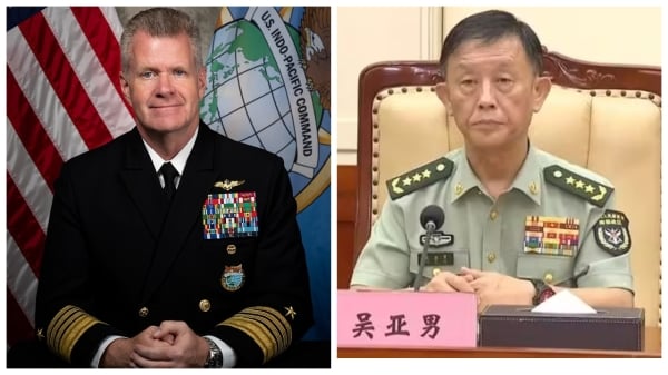 9月11日，中共南部戰區司令員吳亞男與美軍印太司令部司令帕帕羅（Sam Paparo）舉行視訊通話，討論雙方共同關心的議題。（看中國合成圖）