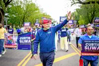 纽约市共和党市长候选人柯蒂斯・斯利瓦(Curtis Sliwa) (Roy Rochlin/Getty Images)
