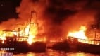 广西码头渔船起火8艘船连环烧伴有爆炸声(图)