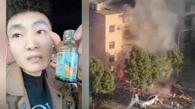 慘烈老闆開直播服毒引爆煙花湖南門店爆炸汽車被炸飛(圖)