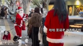 上海女孩扮聖誕老人被捕到警局發現奇葩一幕(圖)