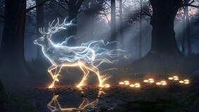 羊圈里的黑影树后的人形变成鹿(图)