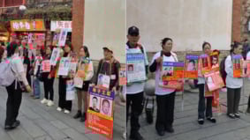 “失踪在井喷”福建泉州大批家属举牌寻亲(图)