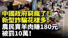 中国经济崩了各地政府穷疯了农民卖羊肉赚180元被罚10万(视频)