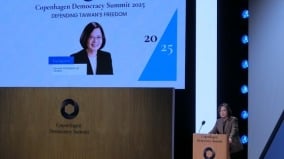 哥本哈根民主高峰會蔡英文：台灣人不因威脅恐懼(組圖)