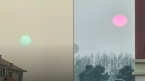 北京天空驚現「綠太陽」內蒙古現「粉太陽」(組圖)