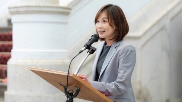 總統府發言人郭雅慧25日分析總統就職週年，府院媒體專訪的鋪排節奏分工。（圖片來源：中央社）