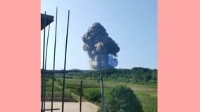 湖南花炮廠爆炸威力驚人蘑菇雲升百米高空(視頻)