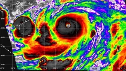 颱風「摩羯」衛星雲圖骷髏
