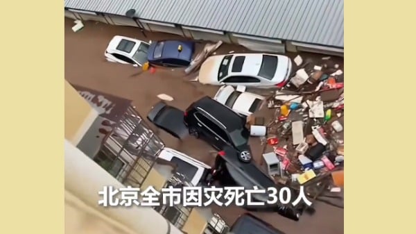 北京暴雨30人死8万人转移中共罕见承认洪灾严重性(图)