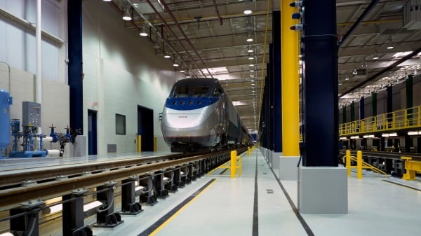 Amtrak新型列车Acela列车正在检修