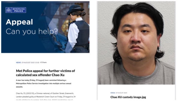 下药强奸偷拍中国籍男子在英犯下20多项性犯罪(图)
