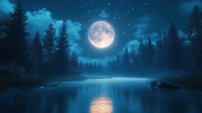 無人森林湖畔傳來的夜曲(圖)