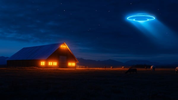 UFO 不明飛行物 夜晚 農舍 1459969035
