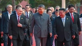 九三阅兵独裁者的荒诞同台(图)
