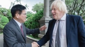 前英首相強生：台人力抗中共不會孤軍奮戰(圖)