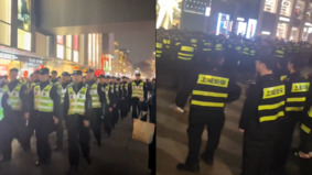 跨年夜中共草木皆兵杭州警察保安密密麻麻(圖)