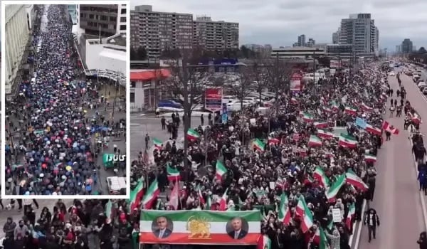 一月10日，加拿大各大城市街頭的伊朗人遊行集會，聲援伊朗國內人民的抗議
