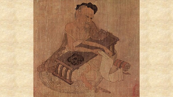 《伏生授經圖》，傳王維作，日本大阪市立美術館藏