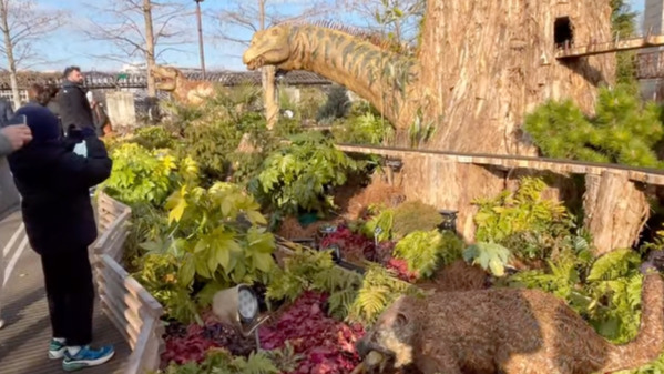 图片12:国家植物园室外的恐龙与小火车展区。（摄影：曹明/看中国）