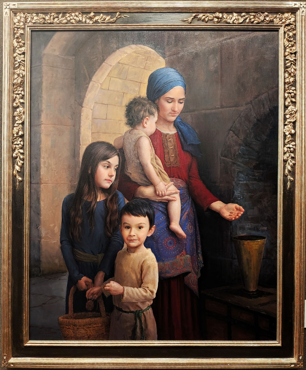 美国画家Ken Corbertt的银奖作品〈寡妇的奉献〉（摄影：舒馨/看中国）