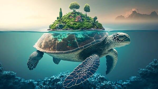 海龟 岛屿 奇幻 578956771